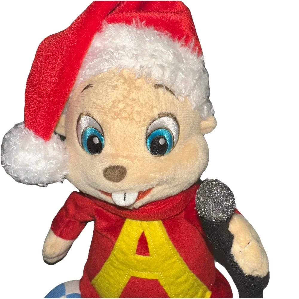 Alvin & the Chipmunks Plush w/Microphone Sings Christmas Music Animatronic 2009